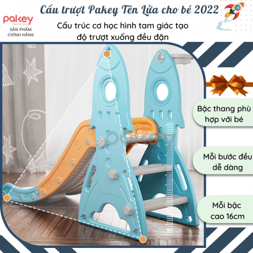 Cầu trượt cho bé Pakey Tên Lửa Màu Xanh Dương Đậm 1 cau-truot-cho-be