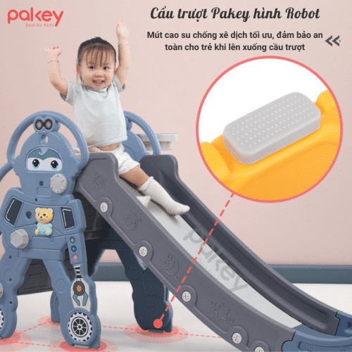 Cầu trượt cho bé Pakey Robot Màu Xanh 2 cau-truot-cho-be