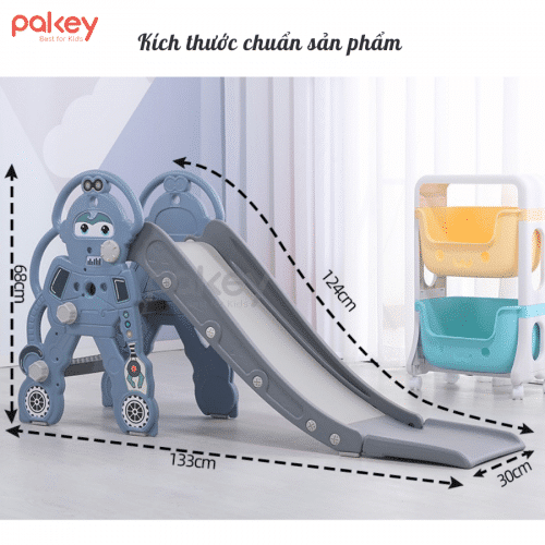 Cầu trượt cho bé Pakey Robot Màu Xanh 5 cau-truot-cho-be