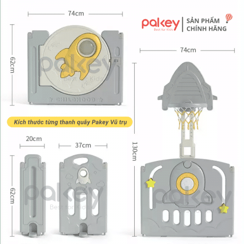 Quây cũi nhựa gấp gọn Pakey Vũ Trụ Set FULL Size 1m5x1m9 2 cui-nhua-cho-be