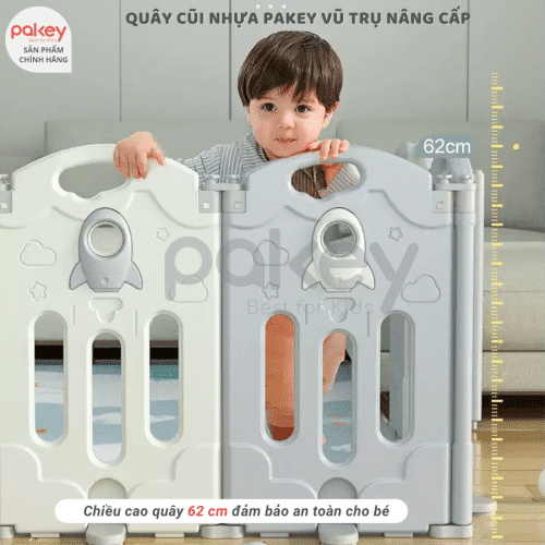 Quây cũi nhựa gấp gọn Pakey Vũ Trụ Set FULL Size 1m5x1m9 4 cui-nhua-cho-be