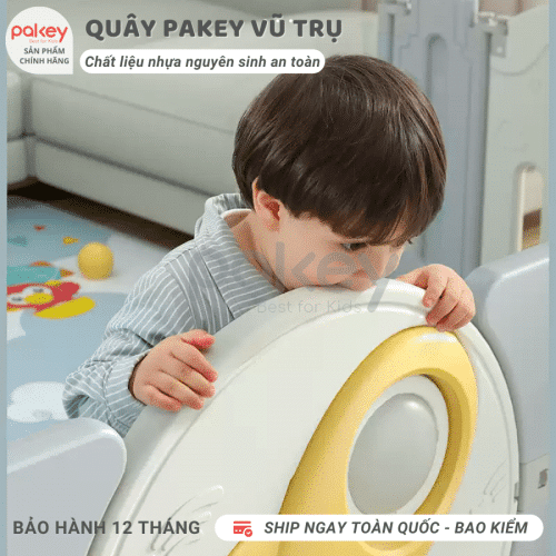 Quây cũi nhựa gấp gọn Pakey Vũ Trụ Set FULL Size 1m5x1m9 6 cui-nhua-cho-be