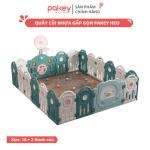 Quây cũi nhựa gấp gọn Pakey Heo Màu Xanh Size 18+2