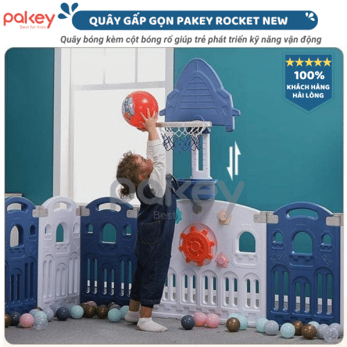 Quây cũi nhựa gấp gọn Pakey Rocket Màu Xanh - Size 1m5x1m9 8 quay-cui-nhua