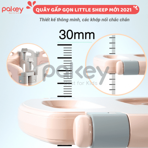 Quây cũi nhựa gấp gọn Pakey Little Sheep Màu Xanh Trắng Size 12+2 3 quay-cui-nhua