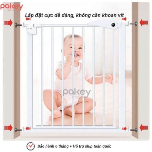 Tấm nối thanh chắn cửa - cầu thang 30cm 10 Với thiết kế 4 miếng vít ép cố định 4 góc, sản phẩm ép chặt vào tường mà không cần khoan đục, hạn chế làm phá vỡ cấu trúc của nhà