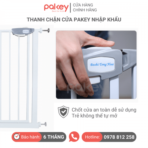 Thanh chắn cửa - cầu thang Pakey basic 01 10 Thanh chắn cầu thang Pakey được thiết kế với các tiêu chí an toàn, cấu tạo chắc chắn và sử dụng chất liệu thép dày dặn
