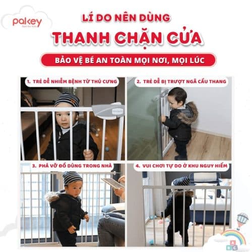 Tấm nối thanh chắn cửa - cầu thang 30cm 7 Thanh chắn cửa Pakey được làm từ vật liệu chắc chắn và bền bỉ, đảm bảo khả năng chịu lực tốt