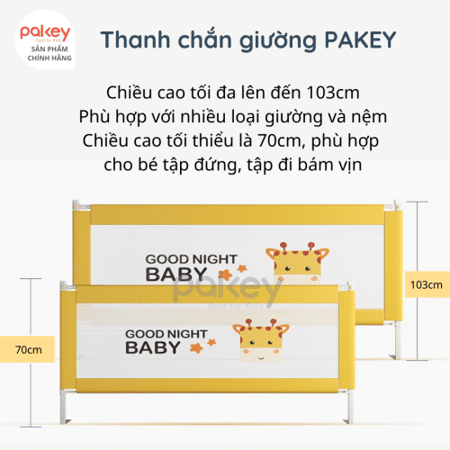 Thanh chắn giường Pakey Pro A2 Màu Vàng Size 1m6 7 thanh-chan-giuong