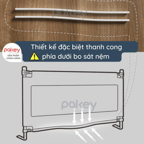 Thanh chắn giường Pakey Pro A2 Màu Vàng Size 1m6 6 thanh-chan-giuong