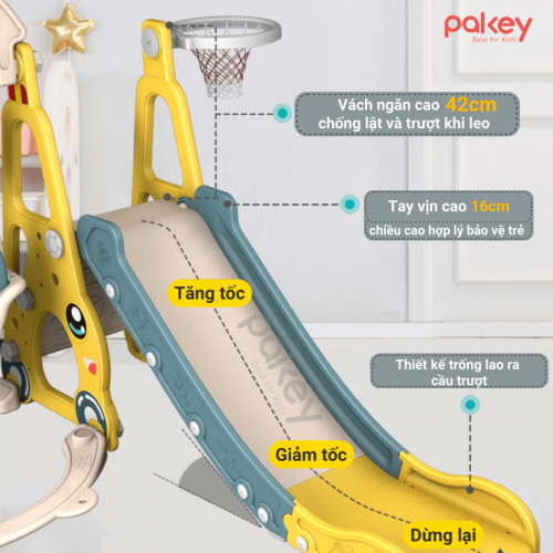 Cầu trượt xích đu Pakey Ô Tô màu vàng 1 cau-truot-xich-du