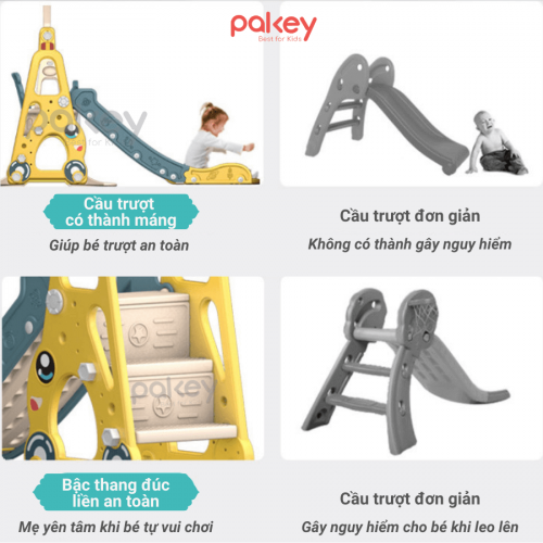 Cầu trượt xích đu Pakey Ô Tô màu vàng 4 cau-truot-xich-du
