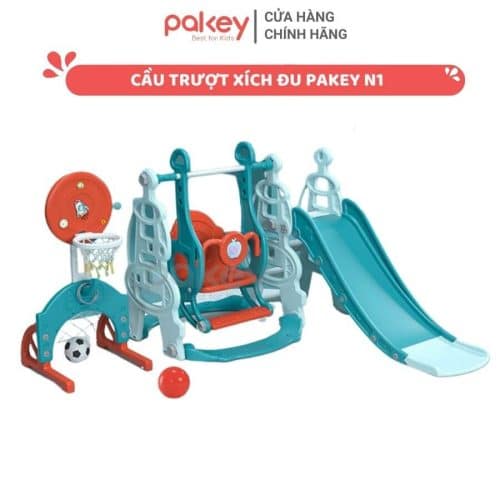 Bộ cầu trượt xích đu cho bé Pakey N1 có tích hợp đa dạng chức năng khác nhau