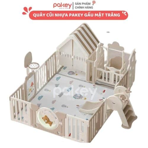 Quây cũi nhựa cho bé hoạ tiết gấu mặt trăng có thiết kế sang trọng, được nhiều mẹ sắm cho con