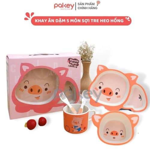 Set ăn dặm sợi tre 5 món thân thiện với trẻ nhỏ