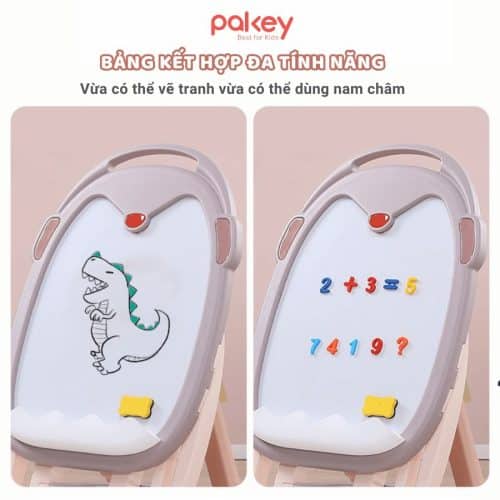 Bộ bảng vẽ cho bé kèm ghế Pakey Chim Cánh Cụt 12 Bảng học đa tính tăng, có thể viết, vẽ tranh hoặc sử dụng nam châm