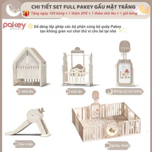 Bộ quây có nhiều các tính năng cũng như tiện ích giúp bé thỏa sức khám phá chơi đùa