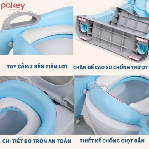 Thang bô cho bé Pakey tiện lợi cho bé khi đi toilet chung với gia đình