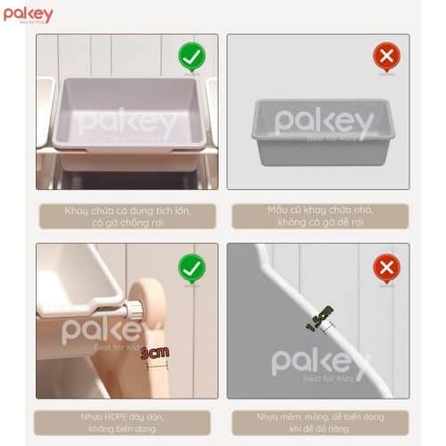 Kệ để đồ đa năng cho bé Pakey Gấu Mặt Trăng 12 Set có tông màu nâu trắng dễ kết hợp và phối đồ trong không gian chơi của bé