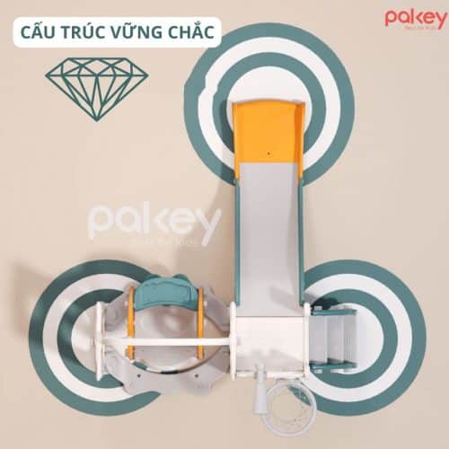 Cầu trượt xích đu Pakey lâu đài được thiết kế nhằm tối ưu hóa việc sử dụng không gian diện tích