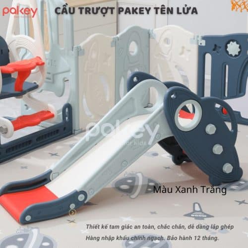 Quây cũi liên hoàn Tên Lửa 5 tiện ích 14 Sản phẩm quây cũi có tính năng đa dạng, bao gồm cầu trượt, xích đu, bộ bóng rổ