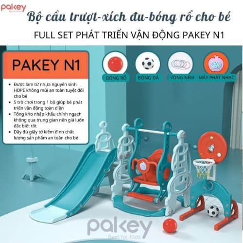 Set cầu trượt gồm đa dạng trò chơi được tích hợp giúp trẻ tăng cường vận động thể chất, phát triển hệ miễn dịch và bảo đảm sức khoẻ cho bé