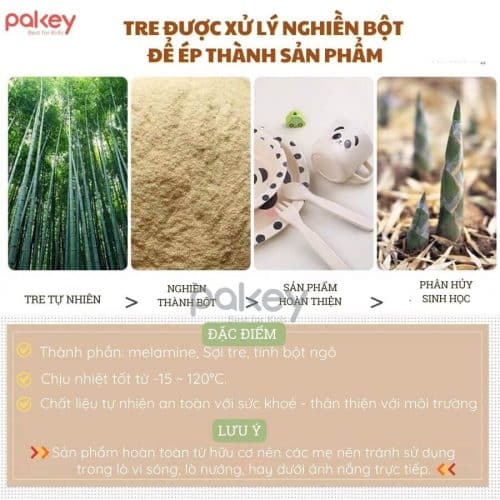 Set ăn dặm sợi tre 5 món A022 19 Chất liệu hoàn toàn lành tính, an toàn với người dùng, đặc biệt với trẻ nhỏ. Các sản phẩm từ sợi tre mang lại cảm giác mềm mại