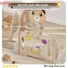 Quây cũi liên hoàn Gấu NC01 5 tiện ích 16 Cột bóng rổ được lắp ở thanh dọc của tấm đồ chơi giúp trẻ tăng cường vận động, phát triển chiều cao