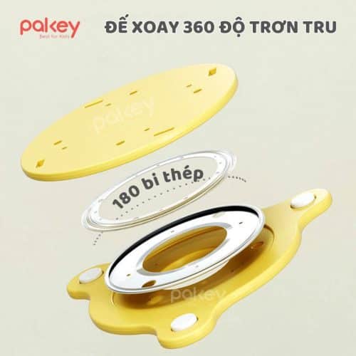Phần dưới kệ xoay cho bé là đế xoay chắc chắn, giúp tiện lợi và dễ dàng hơn trong việc di chuyển