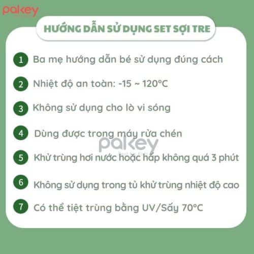 Set ăn dặm sợi tre 5 món A022 20 Trong quá trình sử dụng, set ăn dặm sợi tre hoàn toàn không sản sinh ra chất độc hại, ngay cả khi được dùng đựng thức ăn nóng