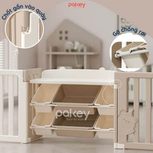 Kệ để đồ đa năng cho bé Pakey Gấu Mặt Trăng 17 Kệ có ba tầng để bé có nhiều không gian để sắp xếp và trưng bày đồ chơi yêu thích