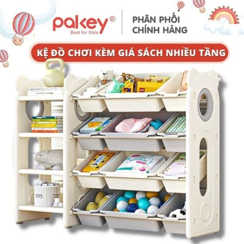 Kệ để đồ 4 tầng kèm hộc - Pakey gấu trắng 21 Các tầng và ngăn đựng đồ thường có độ cao phù hợp với chiều cao của bé, giúp bé dễ dàng tiếp cận và lấy đồ chơi một cách dễ dàng nhất
