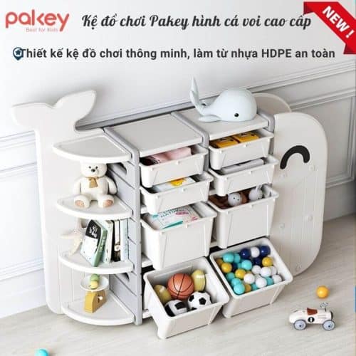 Mỗi ngăn của kệ đồ có chứa một hộp chứa dung tích lớn với 2 loại là 8L và 16L