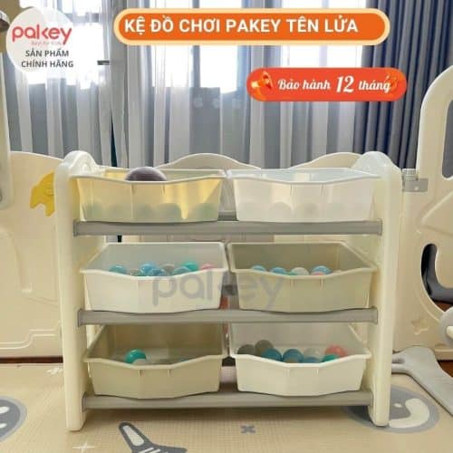 Kệ đồ chơi cho bé Pakey hình Tên Lửa 13 Kệ đồ chơi được làm từ nhựa chất lượng cao và sử dụng bộ ốc chốt nhựa chắc chắn, đảm bảo sự ổn định và độ bền cao