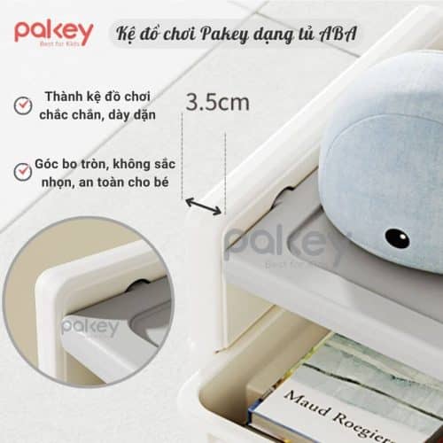 Kệ để đồ đa năng cho bé Aba 25 Các tấm nhựa của kệ được mài tỉ mỉ với góc bo tròn, không sắc nhọn, vô cùng an toàn cho bé nhỏ