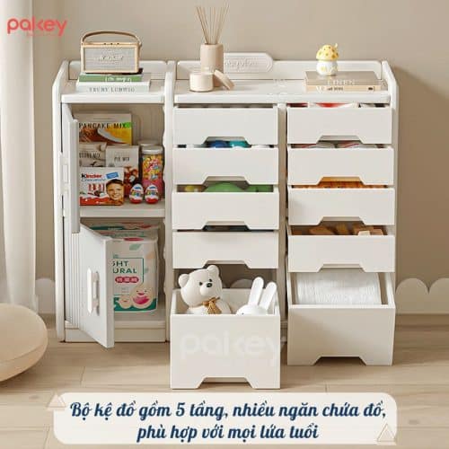 Kệ đồ dạng tủ được thiết kế với tính linh hoạt cao trong việc lắp đặt