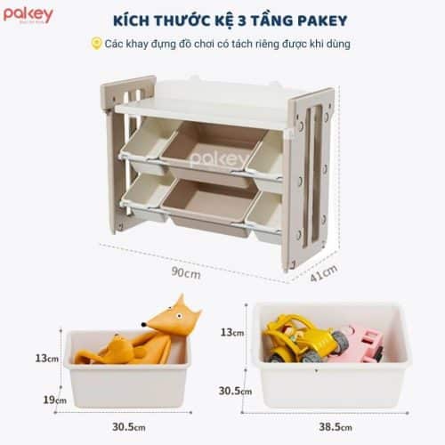 Kệ để đồ đa năng cho bé Pakey Gấu Mặt Trăng 19 Kích thước của kệ đồ chơi được thiết kế phù hợp với chiều cao của trẻ nhỏ