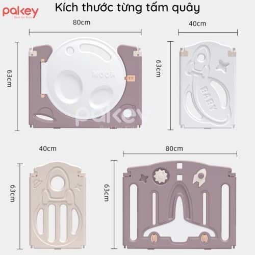 Quây cũi liên hoàn Tên Lửa 5 tiện ích 17 Kích thước của quây liên hoàn hoạ tiết tên lửa dựa trên các tiêu chí an toàn của trẻ nhỏ