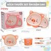 Set ăn dặm sợi tre 5 món A017 với hoạ tiết heo hồng chắc hẳn sẽ giúp các bé vào bữa vào bữa nhanh hơn