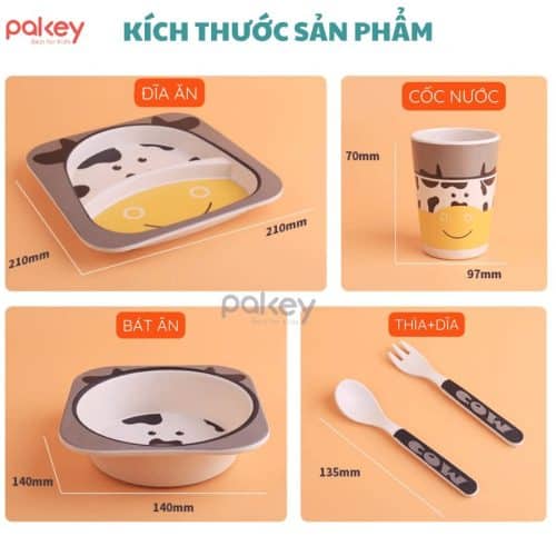 Đĩa ăn chính có sức chứa lớn, bát đựng súp sâu lòng hạn chế thức ăn rơi ra ngoài.