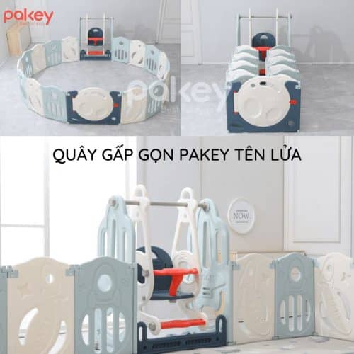 Quây cũi liên hoàn Tên Lửa 5 tiện ích 19 Quây cũi có tính năng gấp gọn tiện ích của sản phẩm quây nhựa, giúp tiết kiệm không gian khi không sử dụng tới