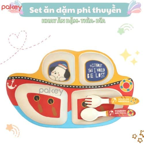 Set ăn dặm sợi tre có thiết kế tiện lợi, chia nhiều ngăn tiện ích cho bé dễ dàng thực hiện ăn dặm