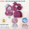 Set ăn dặm silicon 5 món cho bé 41 Khay được thiết kế với ba ngăn khác biệt, có diện tích rộng giúp ba mẹ dễ dàng sắp xếp thực phẩm theo từng món khác nhau