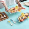 Set ăn dặm sợi tre 3 món B006 & B007 39 Set ăn dặm sợi tre có màu sắc nổi bật kết hợp với hoạ tiết bắt mắt thu hút các bé nhỏ