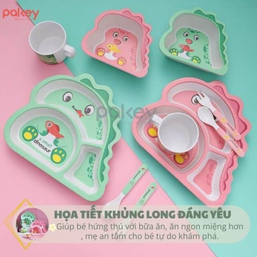 Set ăn dặm sợi tre 5 món A022 23 Bộ đôi thìa dĩa có kích thước phù hợp để bé có thể cầm nắm một cách dễ dàng, thuận tiện khi lấy thức ăn