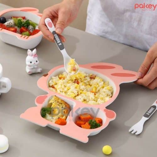 Set ăn dặm sợi tre 5 món A031 19 Các thành phần của sợi tre thiên nhiên có khả năng hạn chế vi khuẩn hiệu quả, đảm bảo sự hấp thụ của trẻ nhỏ