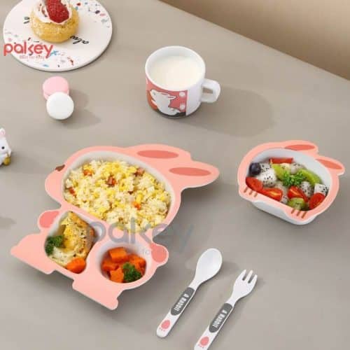 Set ăn dặm sợi tre 5 món A031 18 Chất liệu tre hoàn toàn lành tính, an toàn với người dùng, đặc biệt với trẻ nhỏ