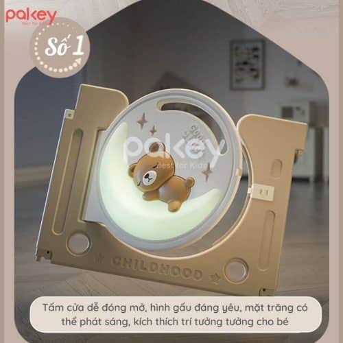 Set quây cũi nhựa gấu mặt trăng được làm từ chất liệu nhựa nguyên sinh an toàn, không bay màu, không mùi, độ bền cao