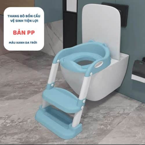 Thang bô bồn cầu bản thường màu xanh ưu đãi giá tốt cho bé