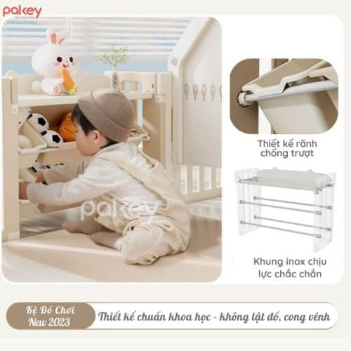 Kệ để đồ đa năng cho bé Pakey Gấu Mặt Trăng 18 Chân kệ đồ chơi cho bé có gắn để cao su chống trơn trượt và giúp chắc chắn